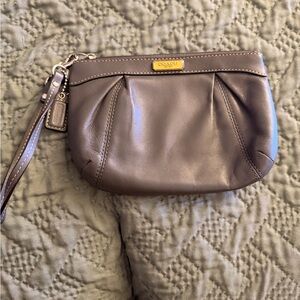 Coach Dark Brown Leather Wristlet